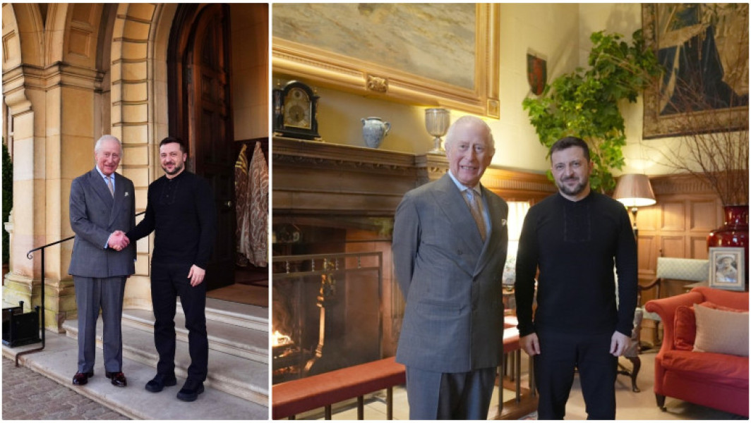 Regele Charles îl primește pe Volodimir Zelenski la Sandringham