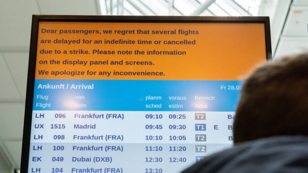Grevă de 24 de ore paralizează 11 aeroporturi din Germania