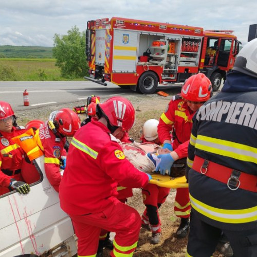Simulare a unui accident rutier grav în Maramureș