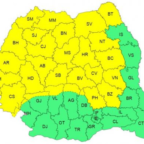 Avertizări meteorologice de ploi torențiale și vânt puternic în toată țara