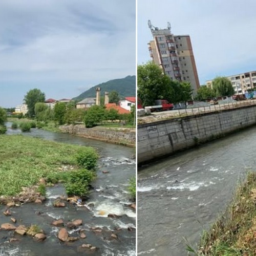 Lucrări de întreținere a albiei râului Săsar în Baia Mare