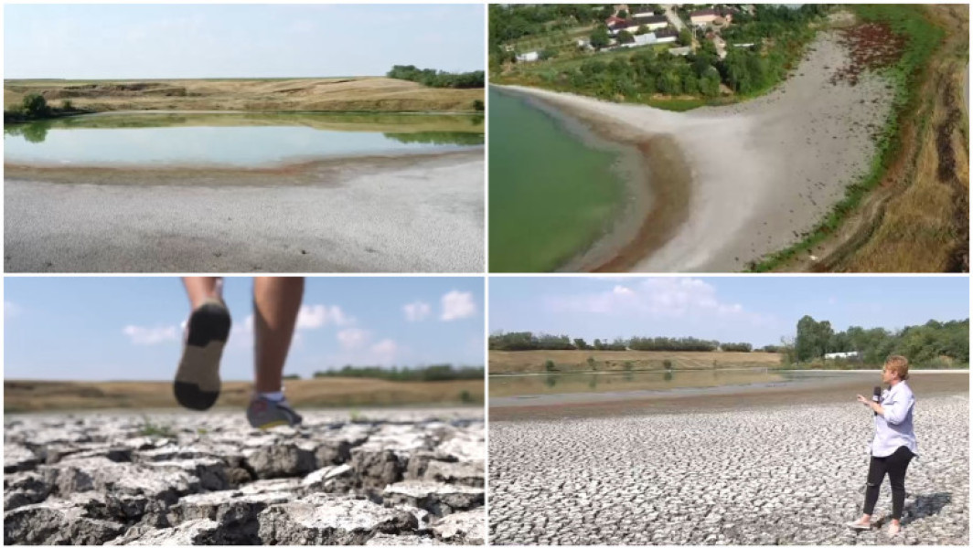 Video Seceta golește lacurile din sudul României. Cum arată astăzi un lac de peste 40 de hectare din Olt: „S-a ales praful”