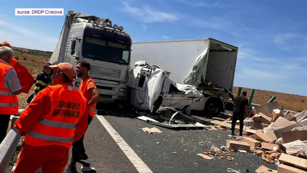 Accident pe Drumul Expres Craiova-Pitesti blochează circulația
