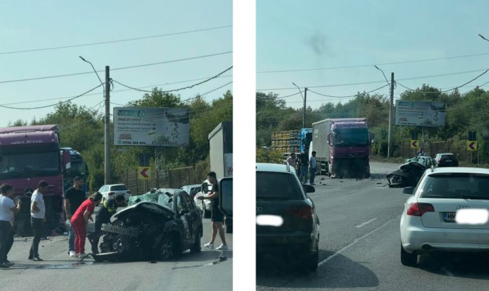Accident grav între autoturism și camion pe strada Dura din Baia Mare