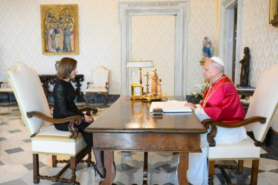 Maia Sandu discută pacea și drumul Moldovei spre UE cu Papa Leon al XIV-lea
