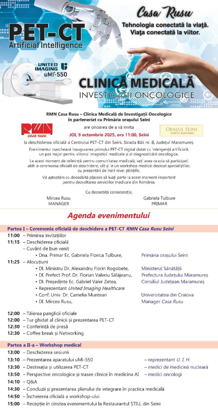 Seini inaugurează un centru medical inovator dotat cu sistem PET-CT digital